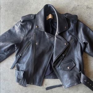 NEW. Worn once. Cleobella Dark Leather Women's Jacket